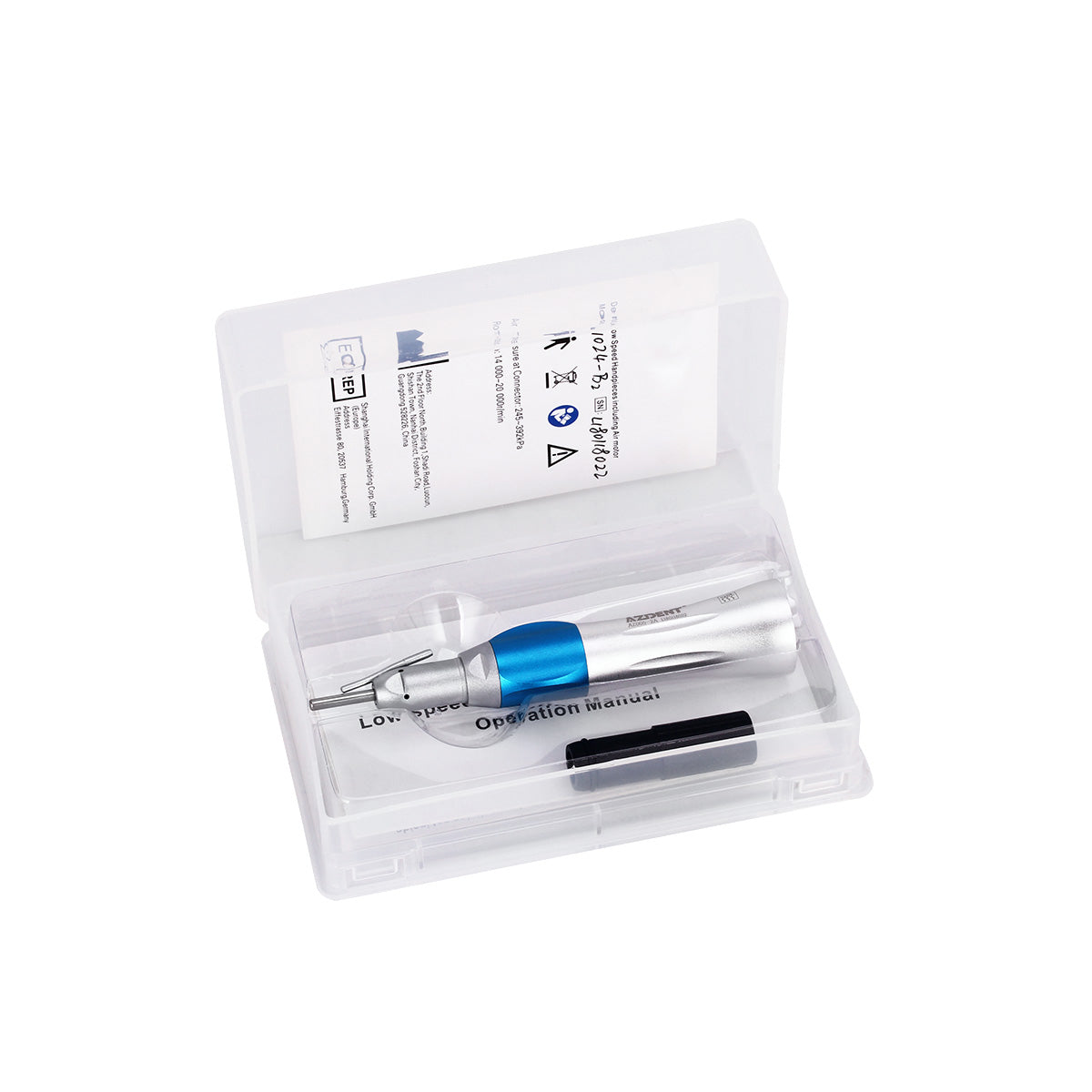 AZDENT 1:1 Surgical Low Speed Straight Nose Cone Handpiece With External Pipe