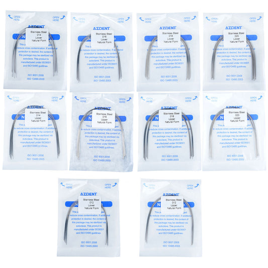 AZDENT Archwire Stainless Steel Round Natural Full Size 10pcs/Pack - wholesale.azdentall.com