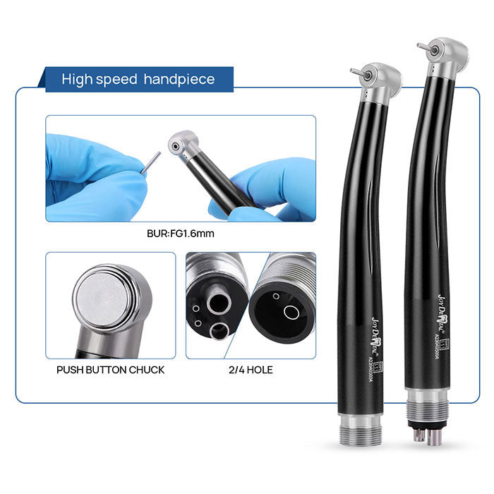Dental Color High and Low Speed Handpiece Kit 2/4 Holes Black - azdentall.com