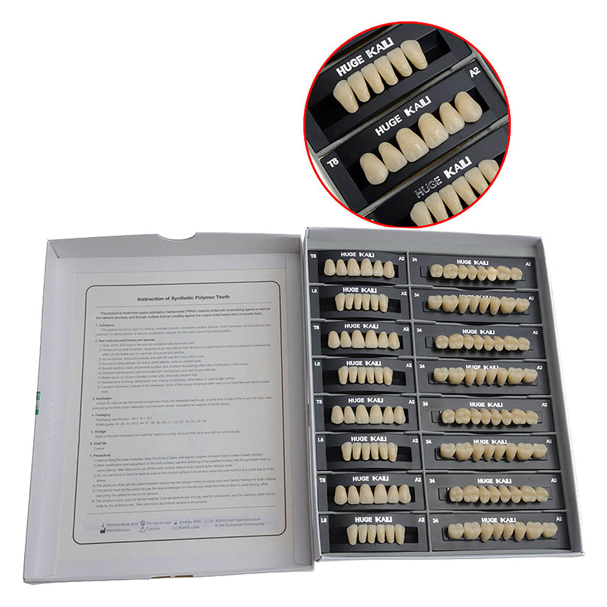 Dental Synthetic Polymer Teeth Resin Denture A1/A2/A3 28 Teeth/Set - azdentall.com