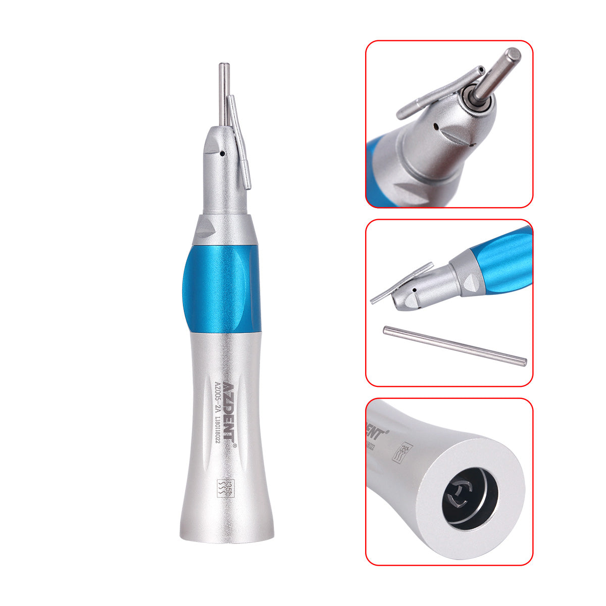 AZDENT 1:1 Surgical Low Speed Straight Nose Cone Handpiece With External Pipe