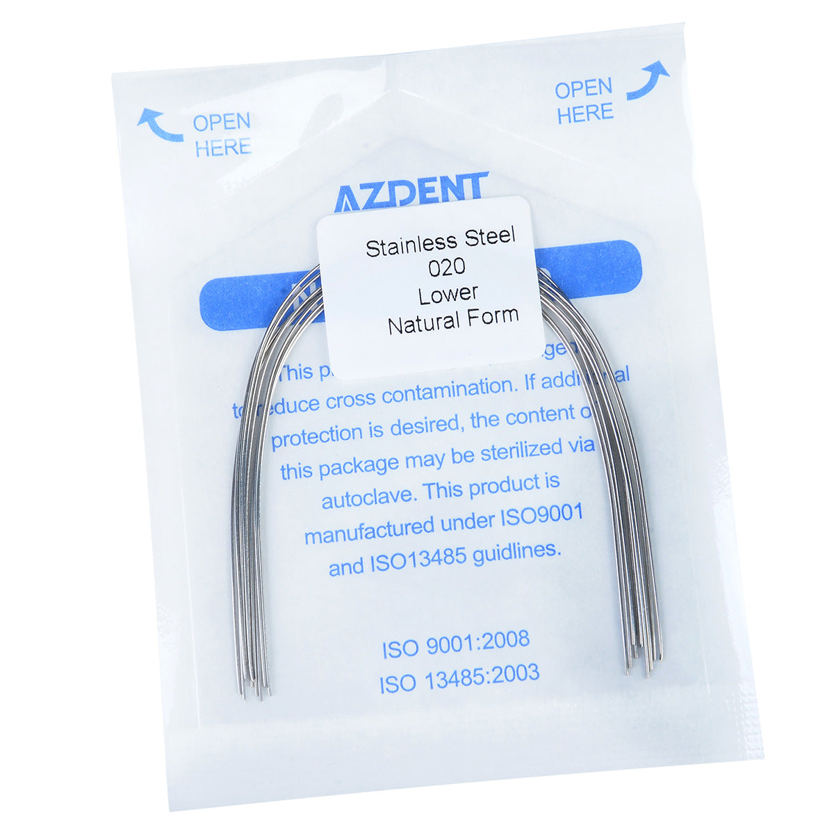 AZDENT Archwire Stainless Steel Round Natural 0.020 Lower 10pcs/Pack - wholesale.azdentall.com
