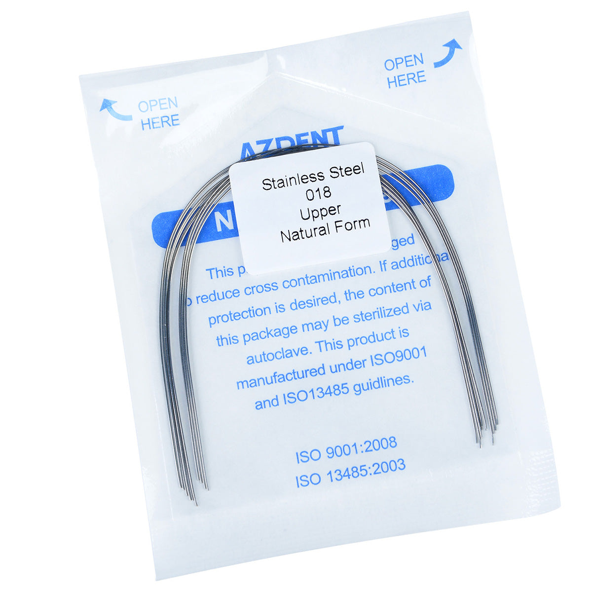 AZDENT Archwire Stainless Steel Round Natural 0.018 Upper 10pcs/Pack - wholesale.azdentall.com