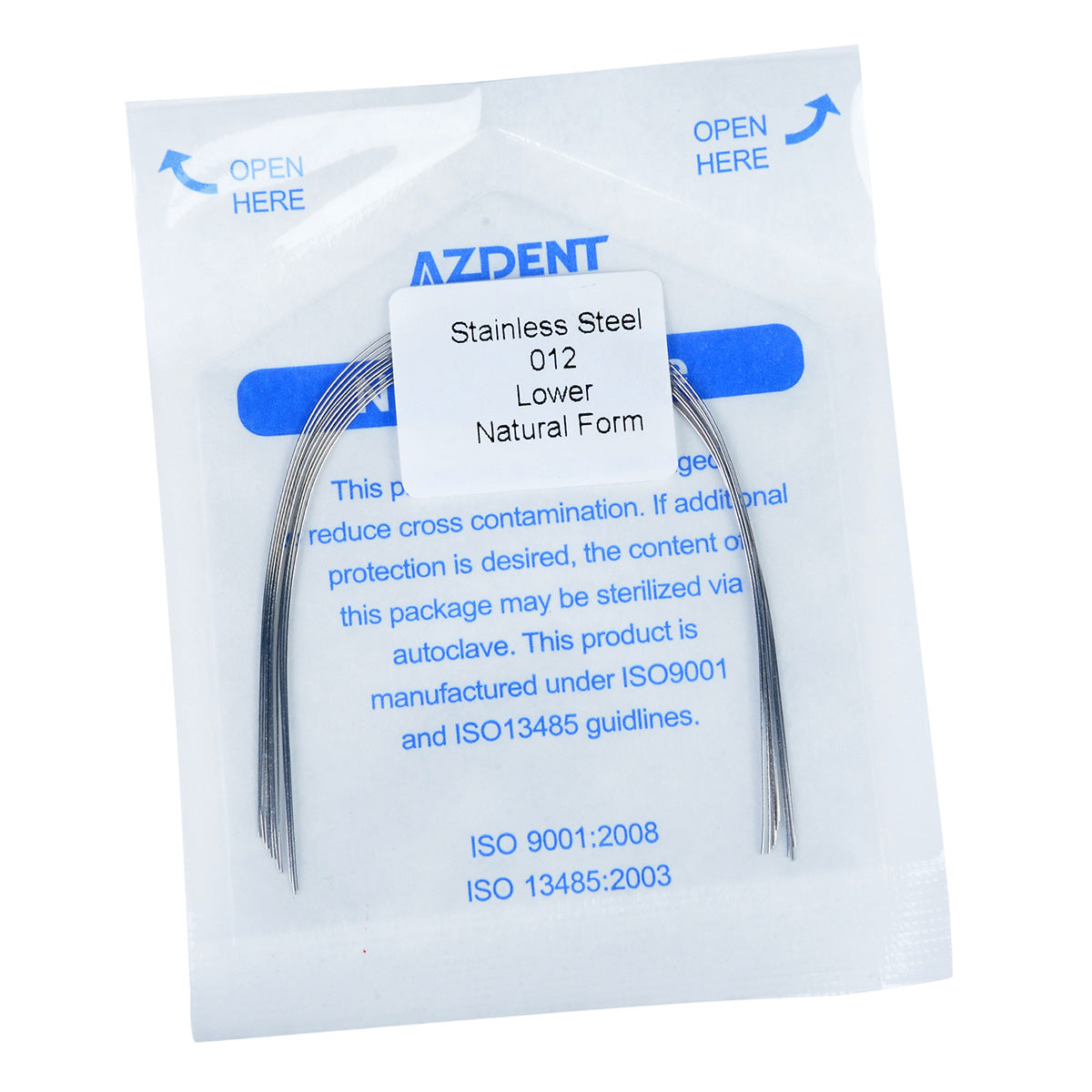 AZDENT Archwire Stainless Steel Round Natural 0.012 Lower 10pcs/Pack - wholesale.azdentall.com