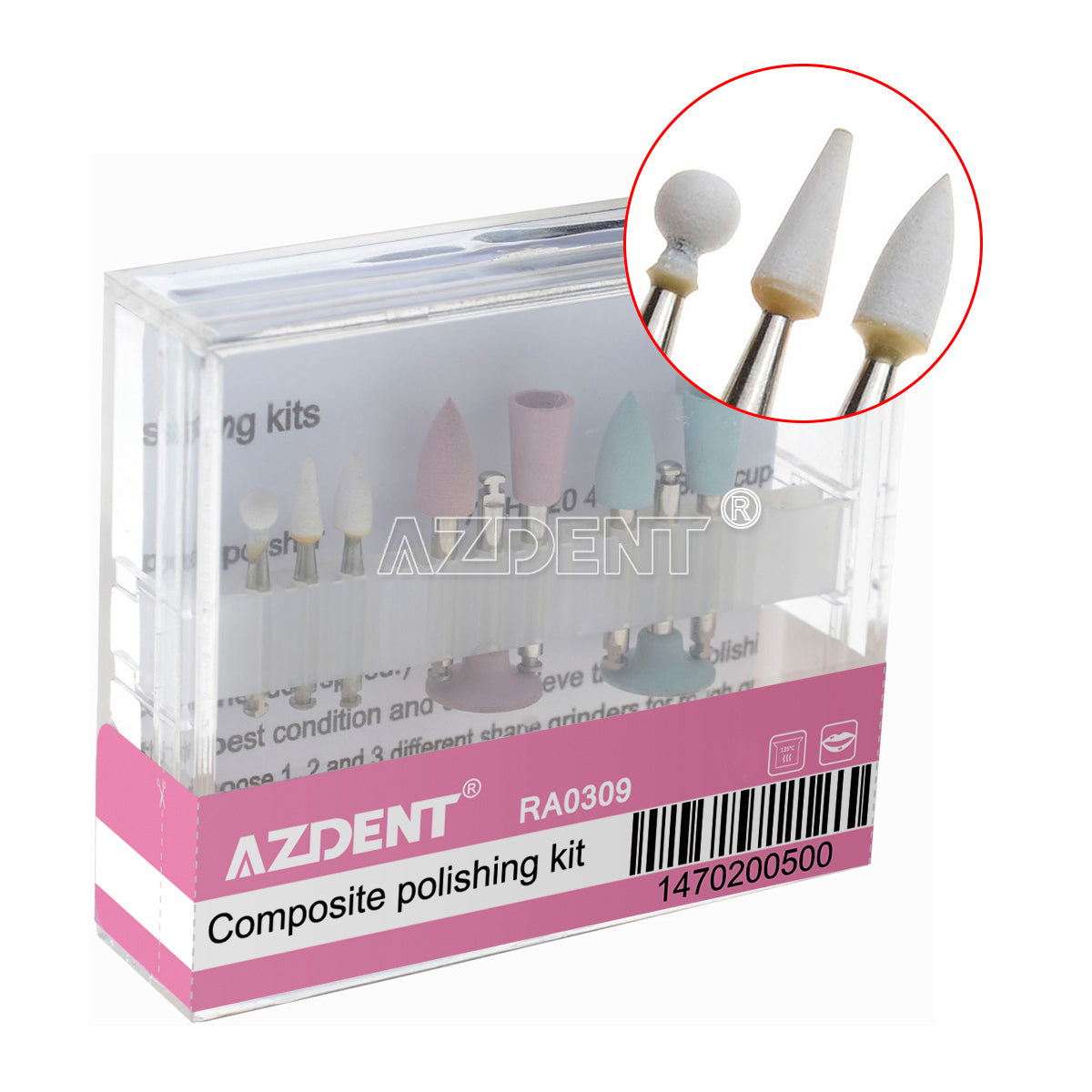 AZDENT Dental Composite Polishing Kit RA 0309 9pcs/Kit