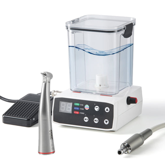 Dental LED Electric Motor w/ Water Supply 4 Holes + 1:5 Mini Electric Contra Angle Handpiece