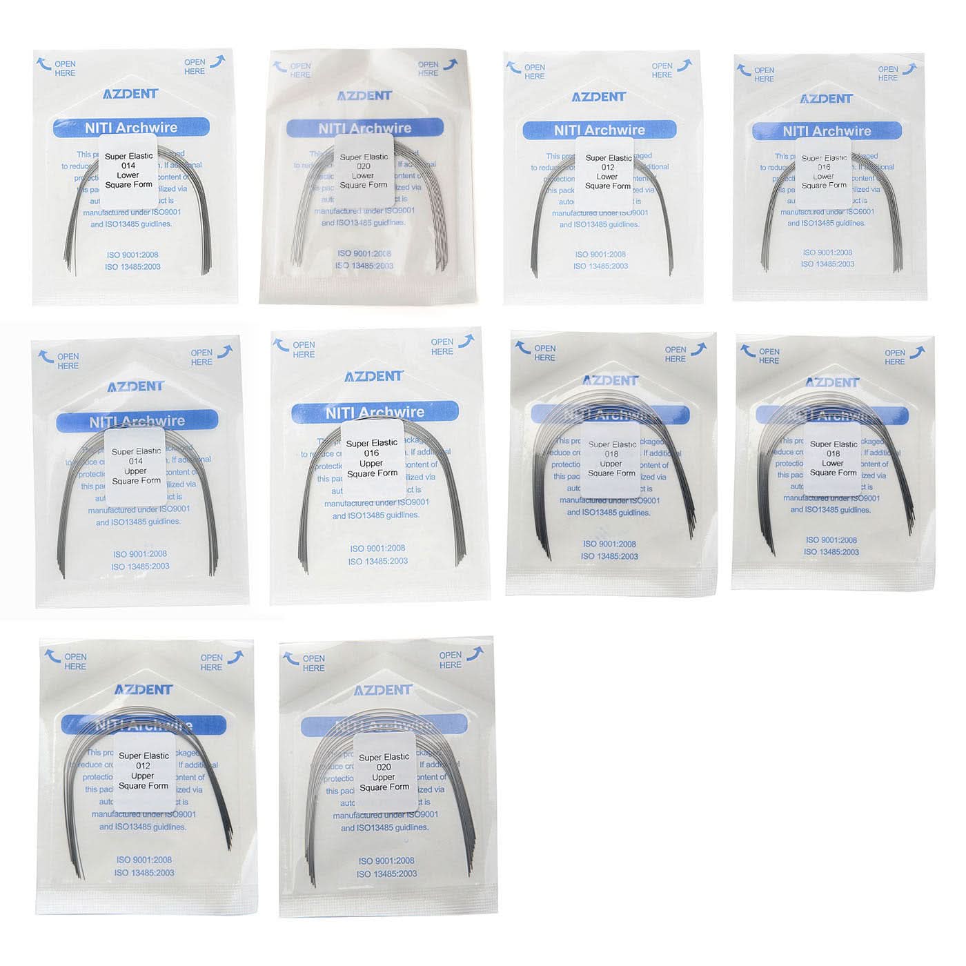 AZDENT Archwire NiTi Super Elastic Colored Coated Ovoid Round Full Size 1pcs/Pack-azdentall.com