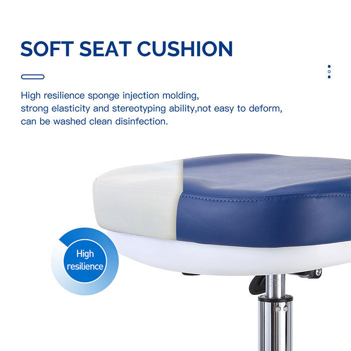 Dental Doctor Stool Adjustable Height Hydraulic Stool With Wheels Soft Seat Cushion - azdentall.com