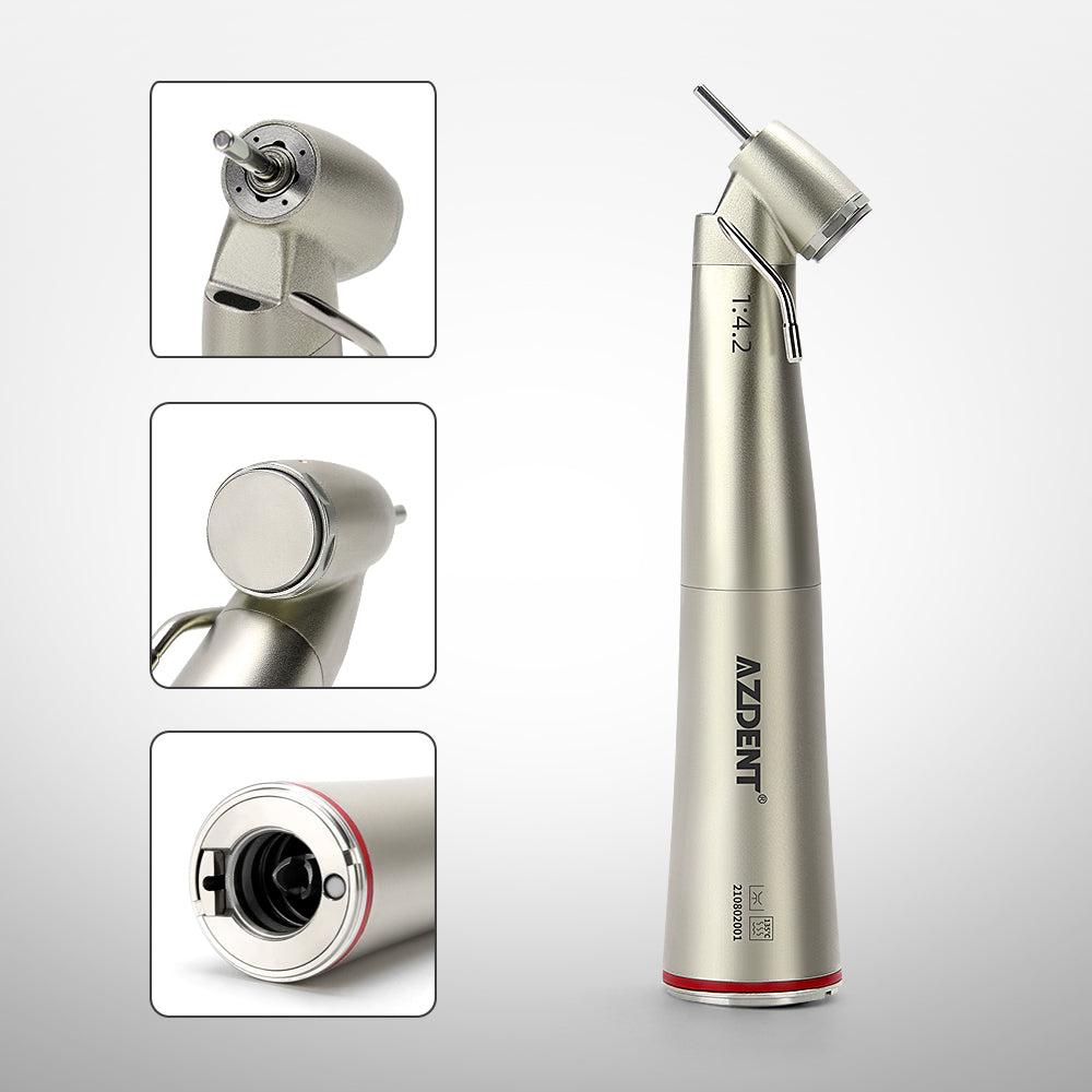 AZDENT Dental Implant Motor Surgical Brushless Color Touch Screen And 45 Degree 1:4.2 Increasing Fiber Optic Handpiece External Water-azdentall.com