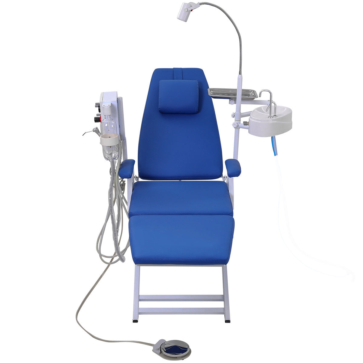 Dental Portable Mobile Folding Chair Rechargeable LED Light with Turbine Blue 4 Holes