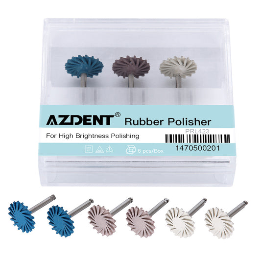 AZDENT Dental Polishing Kit Composite Ceramic Zircon Rubber Wheel 6pcs/Kit-azdentall.com