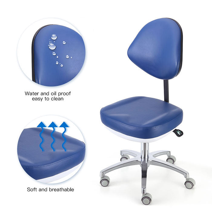 Dental Doctor Stool Adjustable Height Hydraulic Stool With Wheels Soft Seat Cushion - azdentall.com