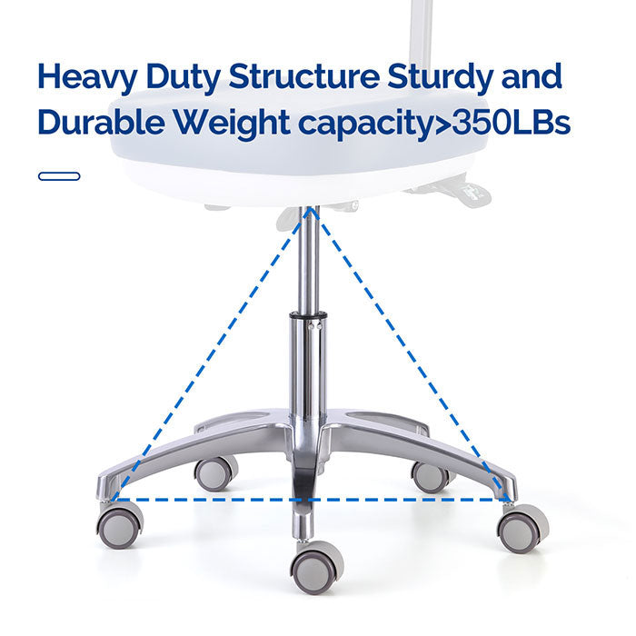 Dental Doctor Stool Adjustable Height Hydraulic Stool With Wheels Soft Seat Cushion - azdentall.com
