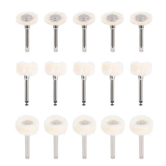 Dental Polishing Brush Wheel White Goat Hair/ Felt/ Cotton 5pcs/Bag - azdentall.com
