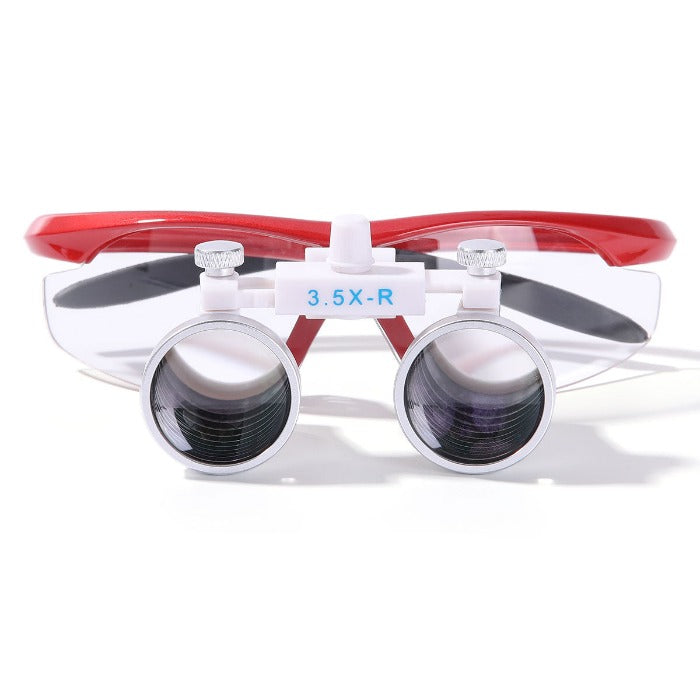 Dental Loupe 3.5X Magnification Surgical Binocular Magnifier With 3W LED Headlight, Red Color