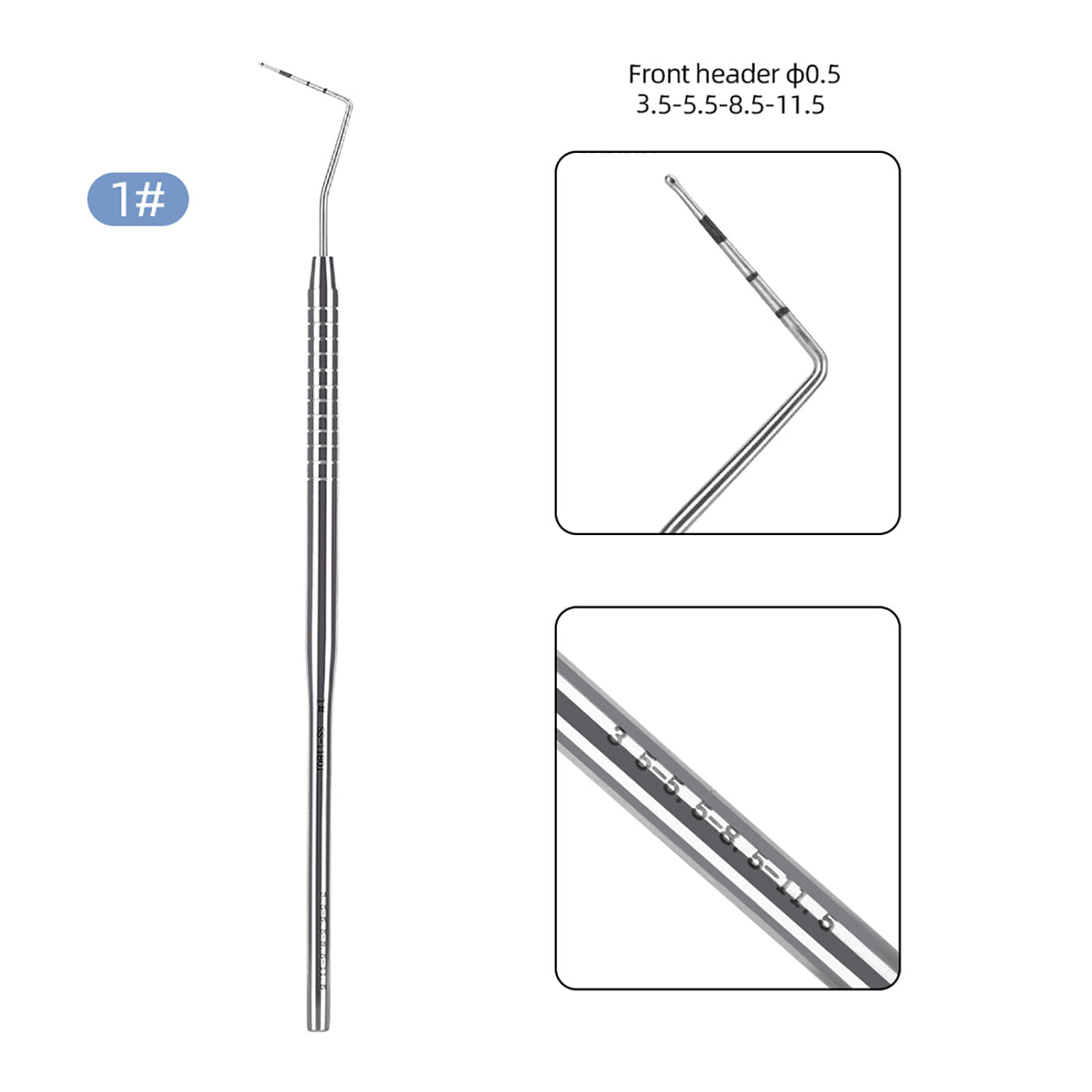 Dental Probe Graduated Periodontal Probe Scale Probe #1-#8 - AZDENT