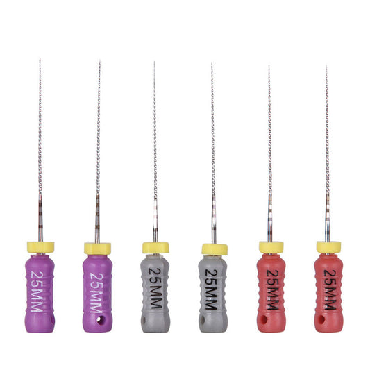 Dental C Files Hand Use Stainless Steel 25mm Assorted #6-10 6pcs/Pack-azdentall.com