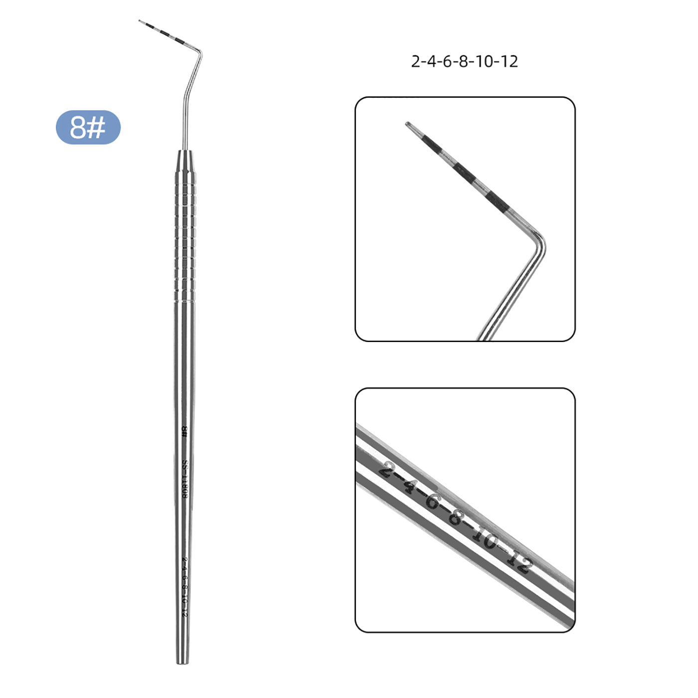 Dental Probe Graduated Periodontal Probe Scale Probe #1-#8