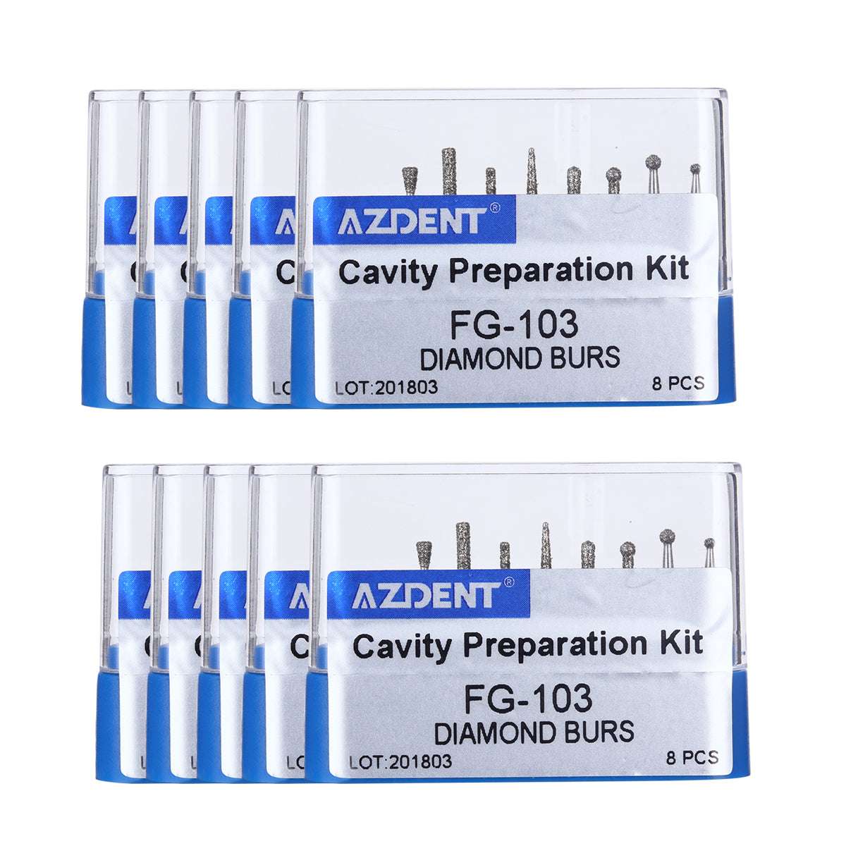 AZDENT Dental Diamond Bur FG-103 Cavity Preparation Kit 8pcs/Kit-azdentall.com