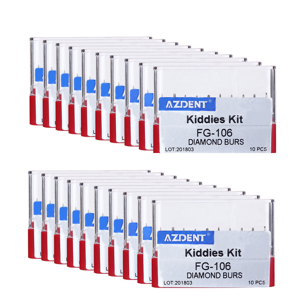 AZDENT Dental Diamond Bur FG-106 Kiddies Kit 10pcs/Kit-azdentall.com