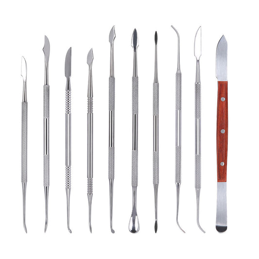 Dental Spatula Plaster Knife Practical Stainless Steel Versatile Teeth Wax Carving Tool Set 10pcs/Kit-azdentall.com