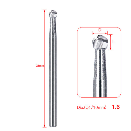 Dental FG #6 SL Surgical Length Round 25mm Carbide Burs 6pcs/Box-azdentall.com