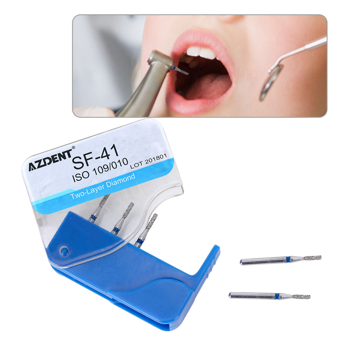 AZDENT Diamond Burs Two Layers 5pcs/Box