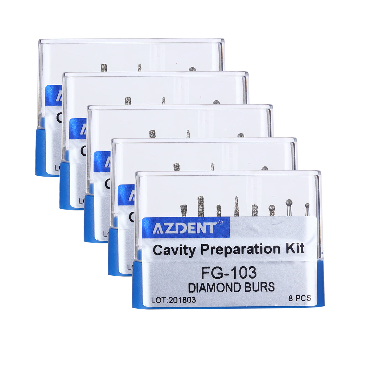 AZDENT Dental Diamond Bur FG-103 Cavity Preparation Kit 8pcs/Kit-azdentall.com