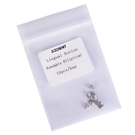 AZDENT Dental Lingual Button Bondable Elliptical Mesh Base 10pcs/Bag - azdentall.com