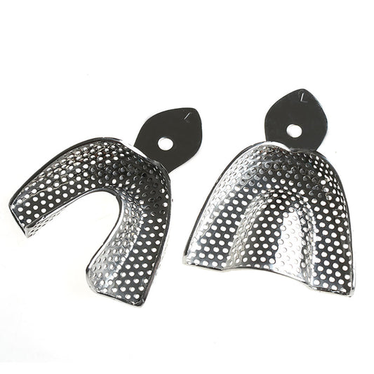 Dental Impression Tray Stainless Steel Denture Trays, 6pcs/Set