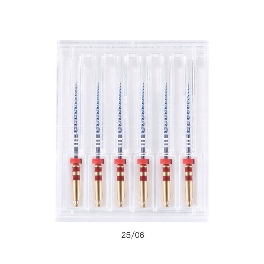 Rotary Files Nickel Titanium Alloy Engine Use 25mm #25/06 6pcs/Pack-azdentall.com