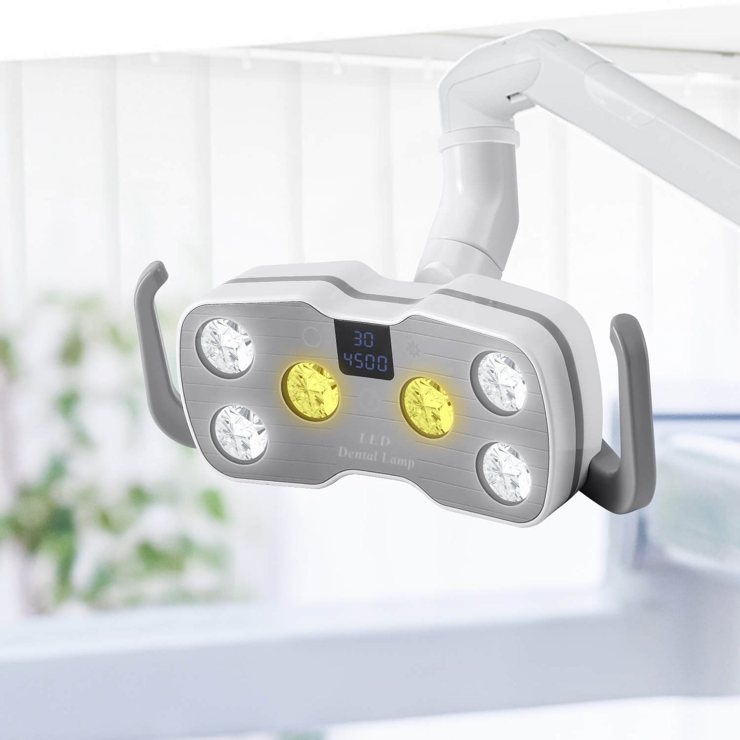 Dental Unit Chair LED Oral Light Lamp Dual-Color 6 Lights 10W with LCD Display - azdentall.com