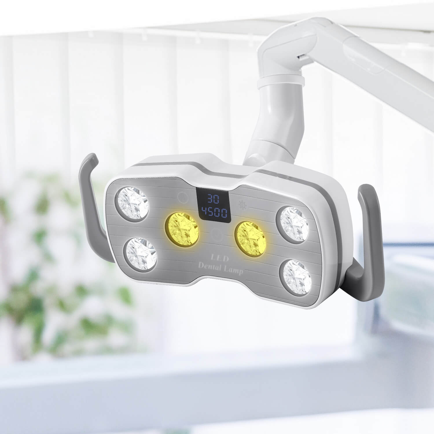 Dental Unit Chair LED Oral Light Lamp Dual-Color 6 Lights 10W with LCD Display - azdentall.com