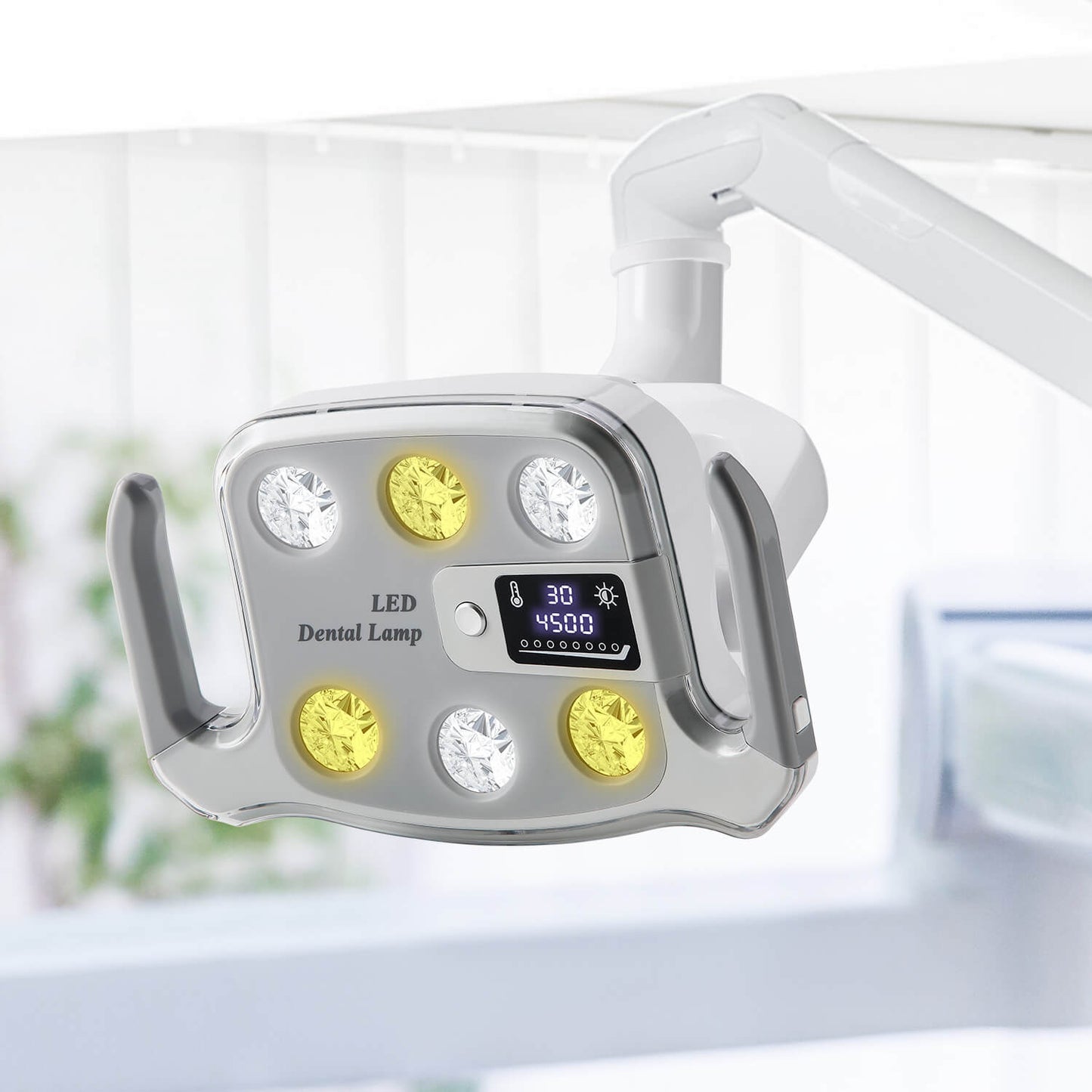 Dental Unit Chair LED Oral Light Lamp 6 Lights 9W Dual-Color with LCD Display - azdentall.com