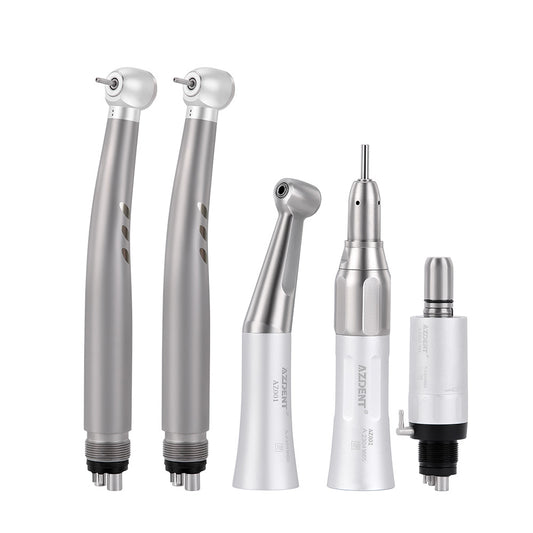 AZDENT Dental Stainless Body Shadowless LED E-generator High and Low Speed Handpiece 2/4 Holes