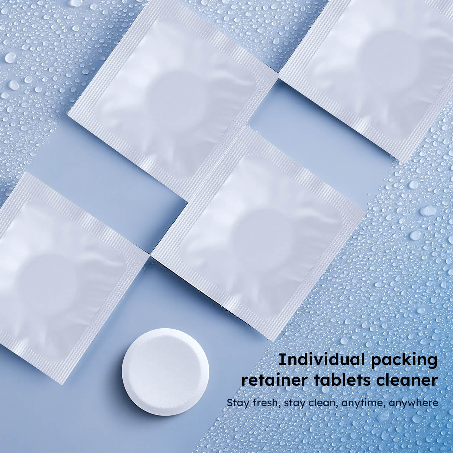Retainer Cleaner Effervescent Tablets Orthodontic and Denture for Appliances Mint Flavor 60Tabs/Box - azdentall.com