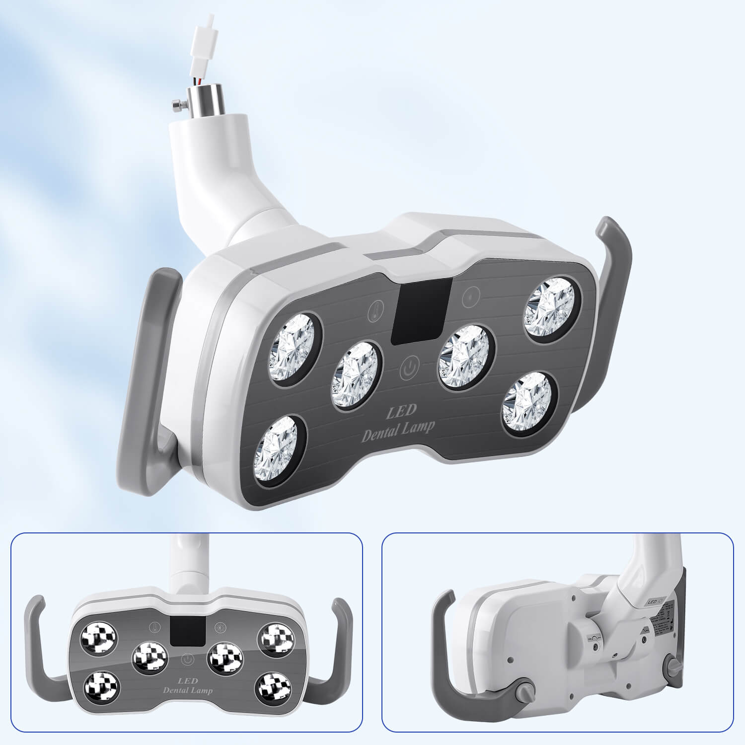 Dental Unit Chair LED Oral Light Lamp Dual-Color 6 Lights 10W with LCD Display - azdentall.com