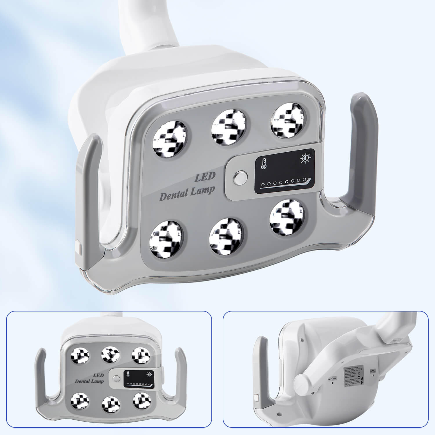 Dental Unit Chair LED Oral Light Lamp 6 Lights 9W Dual-Color with LCD Display - azdentall.com