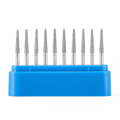 AZDENT Dental Diamond Burs FG Cutting Zirconia Ceramic Taper Round Edge for High Speed Handpiece Z553-018M 10pcs/Box - azdentall.com