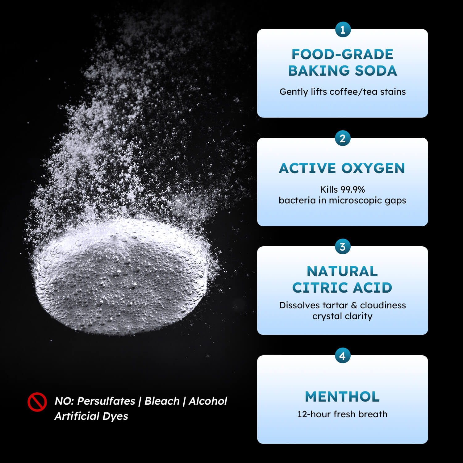 Retainer Cleaner Effervescent Tablets Orthodontic and Denture for Appliances Mint Flavor 60Tabs/Box - azdentall.com