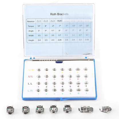 AZDENT Metal Self-Ligating Brackets with Buccal Tube Roth/MBT 3-4-5 Hook 28pcs /kit - azdentall.com