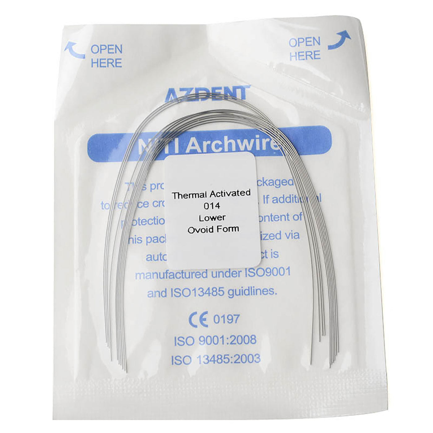 AZDENT Thermal Active NiTi Arch Wire Ovoid Form Round 10pcs/Pack