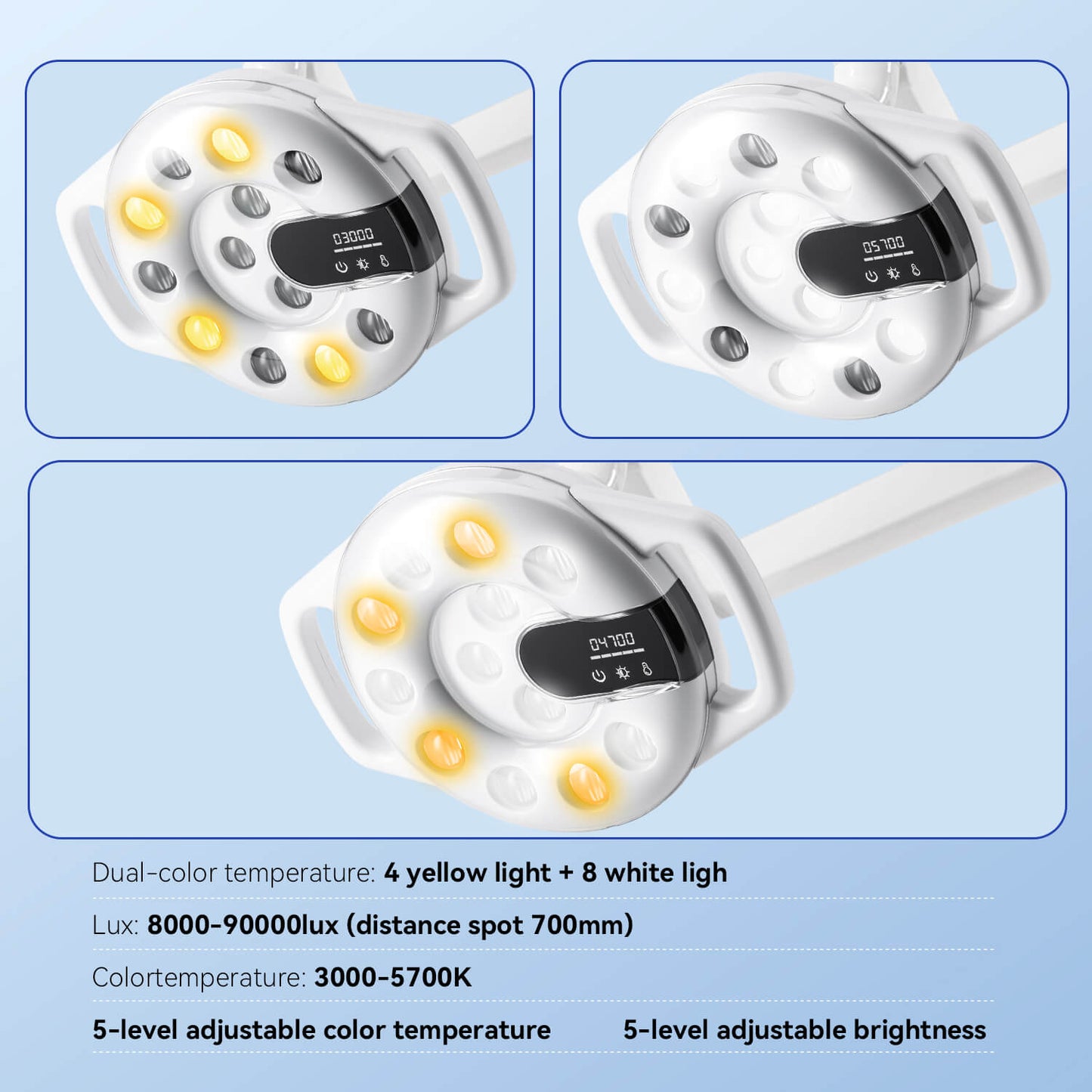 Dental Unit Chair LED Oral Light Lamp 12 Lights 20W Dual-Color Adjustable - azdentall.com