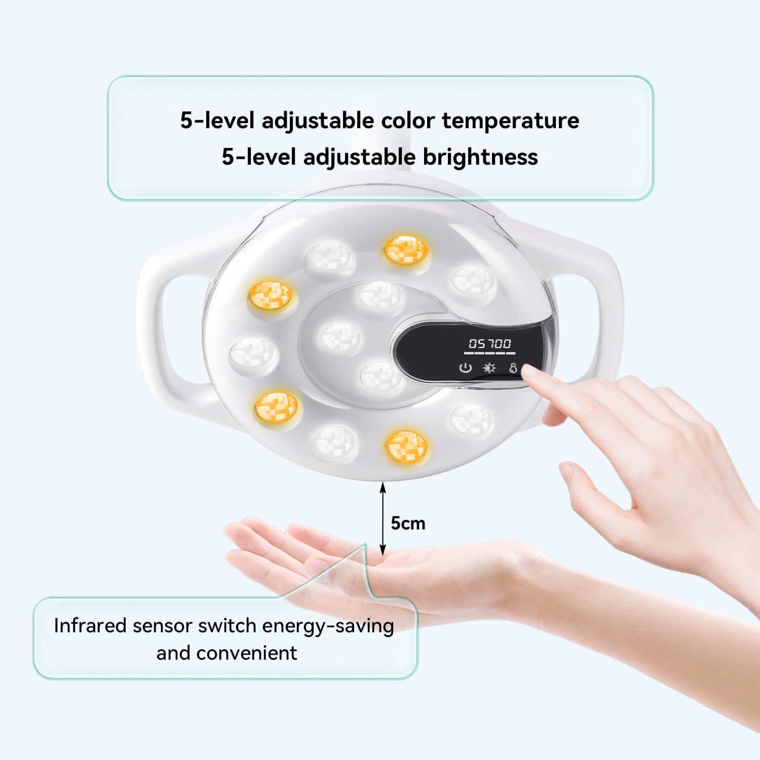 Dental Unit Chair LED Oral Light Lamp 12 Lights 20W Dual-Color Adjustable - azdentall.com
