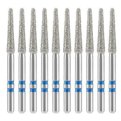AZDENT Dental Diamond Burs FG Cutting Zirconia Ceramic Taper Round Edge for High Speed Handpiece Z553-018M 10pcs/Box - azdentall.com