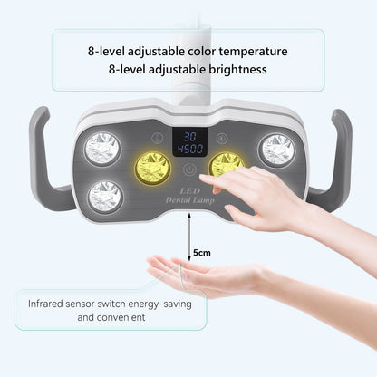 Dental Unit Chair LED Oral Light Lamp Dual-Color 6 Lights 10W with LCD Display - azdentall.com