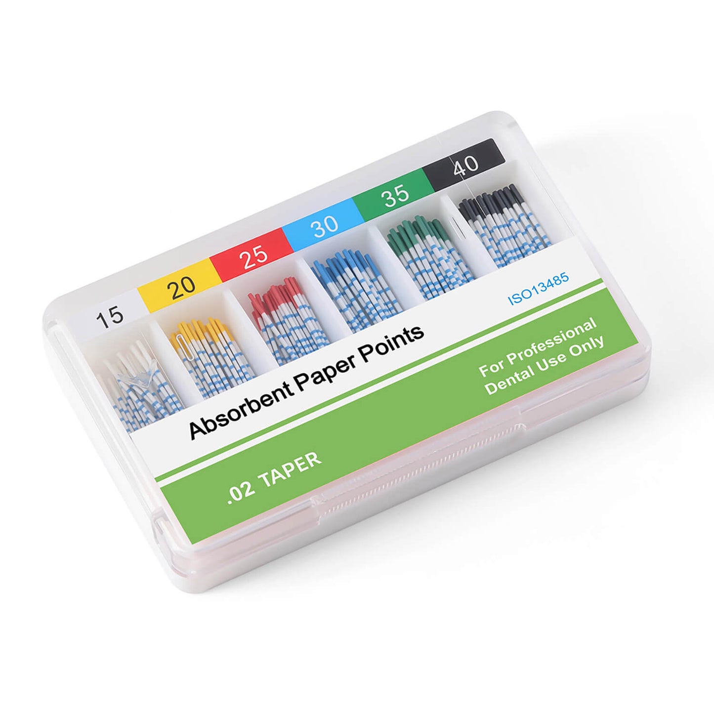 Absorbent Paper Points with Scale 15-40# Taper Size 0.02 Color Coded 200pcs/Box - azdentall.com