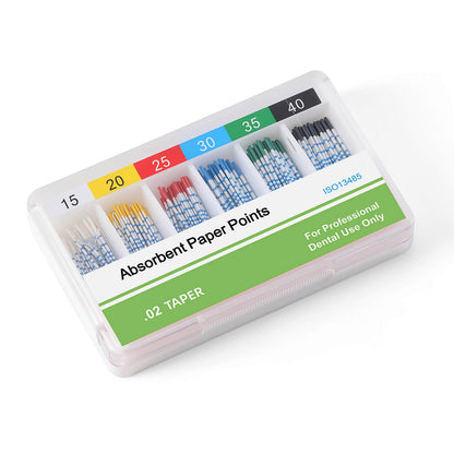 Absorbent Paper Points with Scale 15-40# Taper Size 0.02 Color Coded 200pcs/Box - azdentall.com