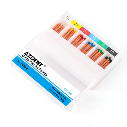 AZDENT Gutta Percha Points With Scale #15-40 Taper Size 0.04 Color Coded 60/Box - azdentall.com