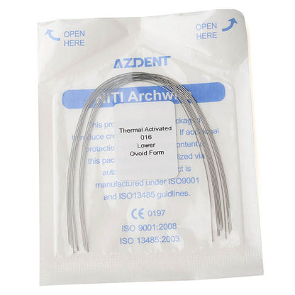 AZDENT Thermal Active NiTi Arch Wire Ovoid Form Round 10pcs/Pack